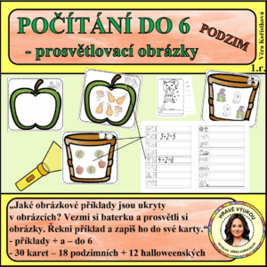 POČÍTÁNÍ DO 6 - PROSVĚTLOVACÍ OBRÁZKY - PODZIM