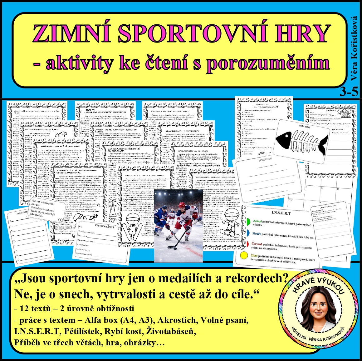 ZIMNÍ SPORTOVNÍ HRY – aktivity ke čtení s porozuměním