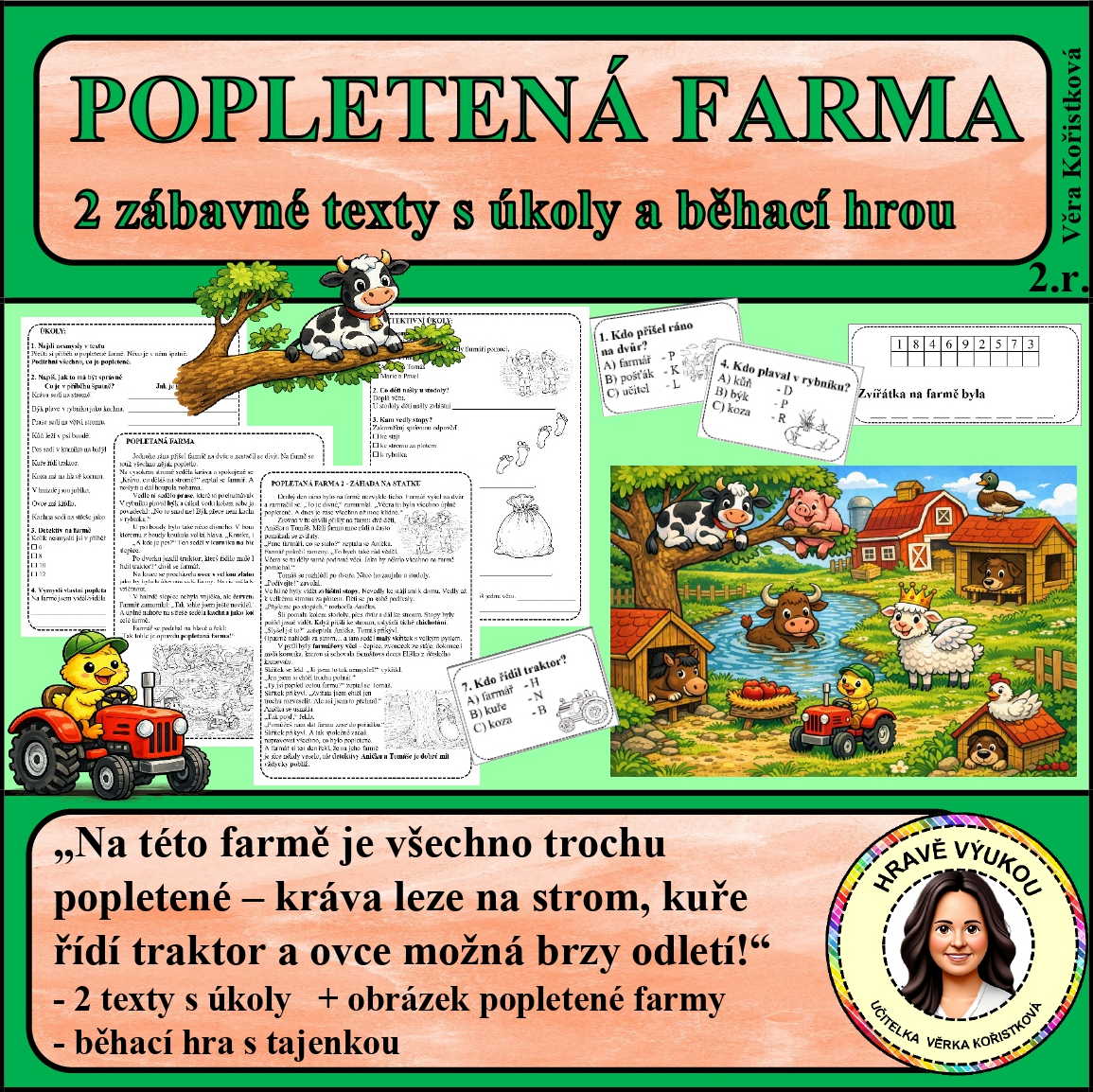 POPLETENÁ FARMA  – 2 zábavné texty s úkoly a běhací hrou