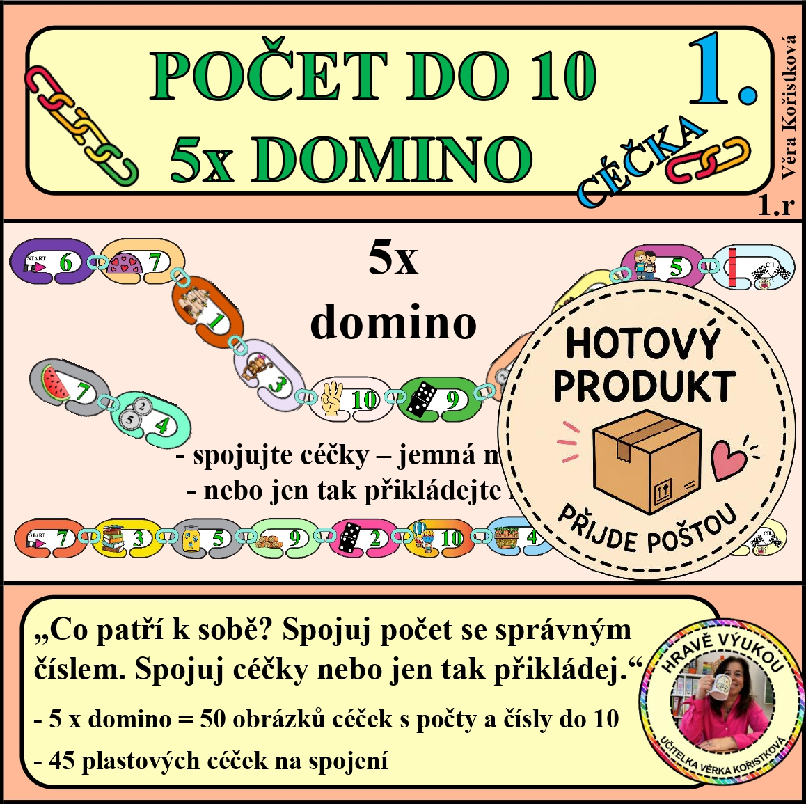 POČET DO 10 – 5x DOMINO /1. díl/ – HOTOVÝ PRODUKT